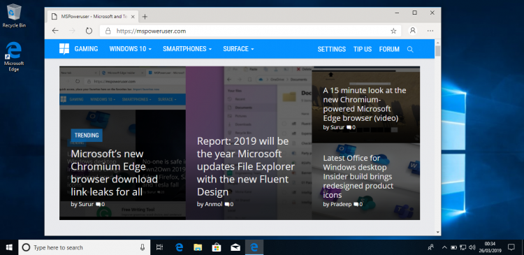 Новый Microsoft Edge получит поддержку потокового видео 4K и Fluent Design»