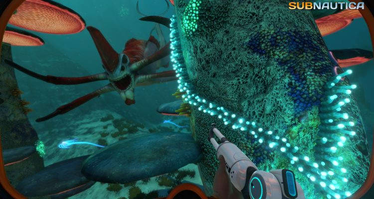 Встреча с лавиафанами в Subnautica