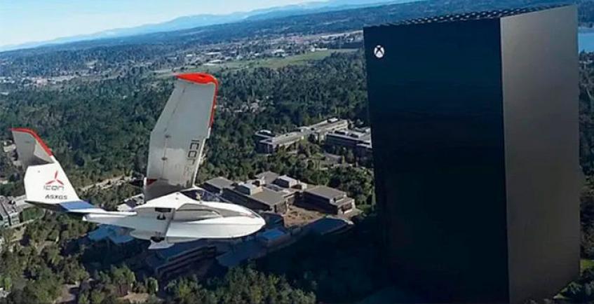 Microsoft Flight Simulator с новым патчем и огромной Xbox X на месте офиса Microsoft